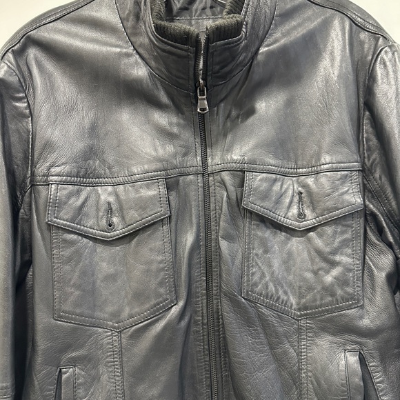 Black leather jacket for men Zara - Picture 4 of 8